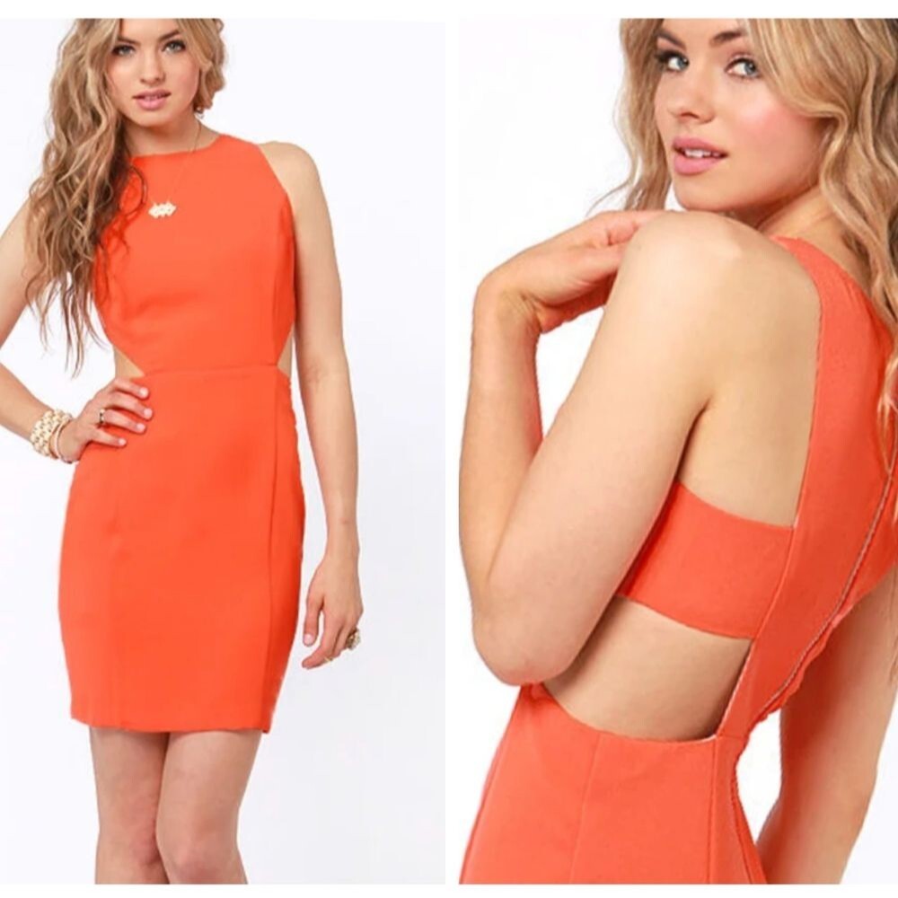 Aryn K Orange Mini Dress